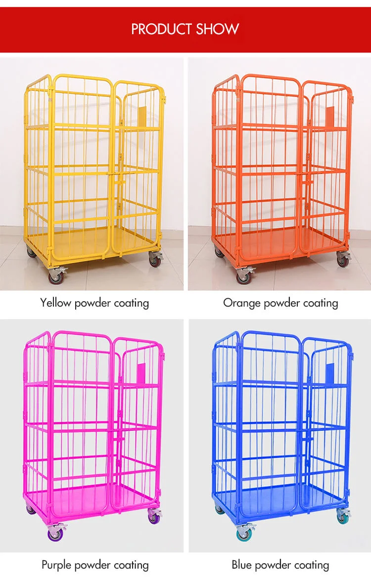 Supermarket Warehouse Wire Storage Cage with Wheels