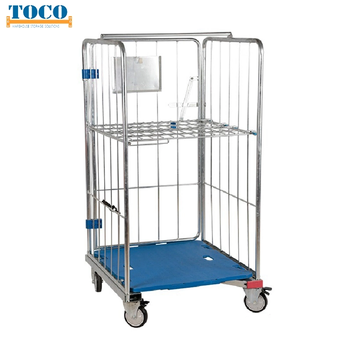 Lockable Storage Roll Cage with Top Lid for Carton Storage