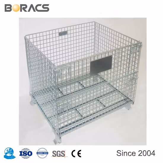 Großhandel mit zusammenklappbaren, abschließbaren Drahtgeflechtbehältern aus Metall für Lagerkäfige