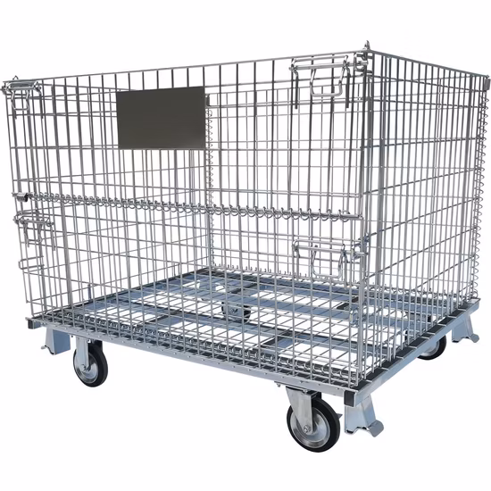 Zusammenklappbarer verzinkter Aufbewahrungskäfig/Drahtgeflechtbehälter aus verzinktem Drahtgeflecht